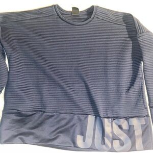 Navy Nike Ribbed Cropped sweatshirt Sz large